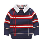 Boys Plaid Jacquard Sweater