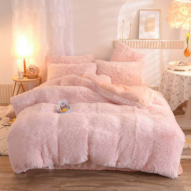 Luxury Thick Fleece Duvet Cover Queen King Winter Warm Bed Quilt Cover