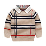 Boys Plaid Jacquard Sweater