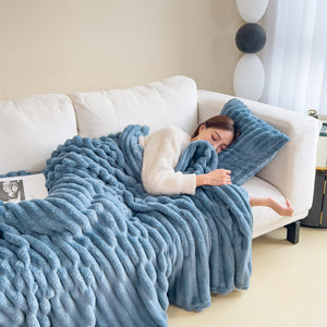 Soft Wind Bubble Velvet Blanket Warm