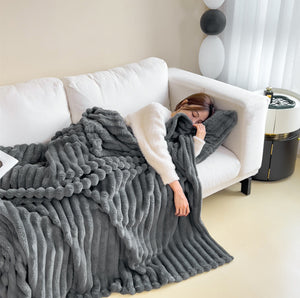 Soft Wind Bubble Velvet Blanket Warm