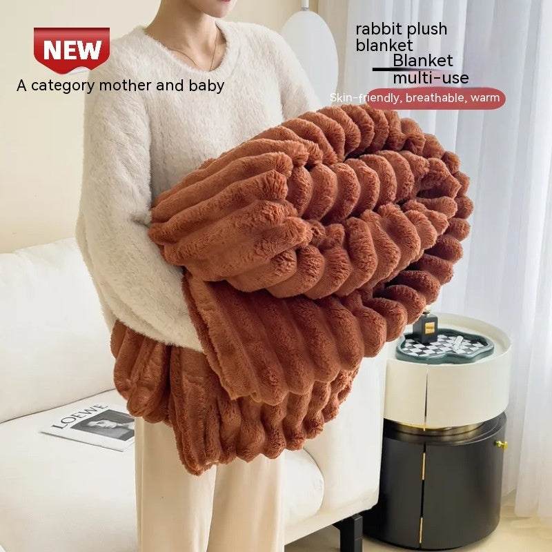 Soft Wind Bubble Velvet Blanket Warm