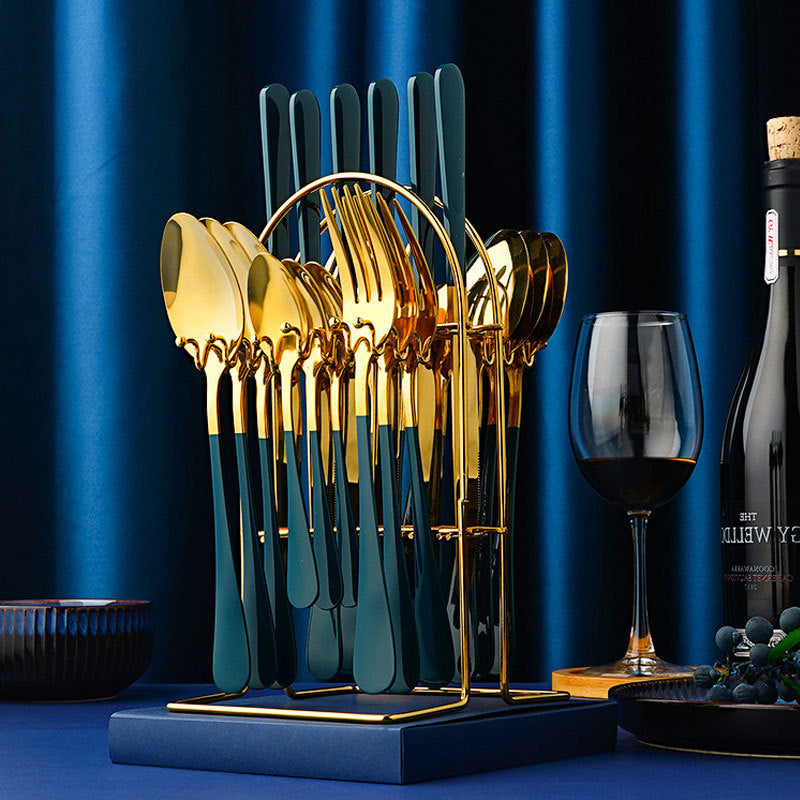 Luxury Cutlery Set With Storage Rack Dishwasher