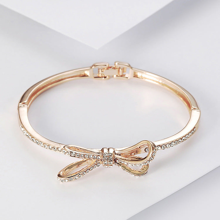 Women's Bracelets, Diamonds, Bows, Rose Gold