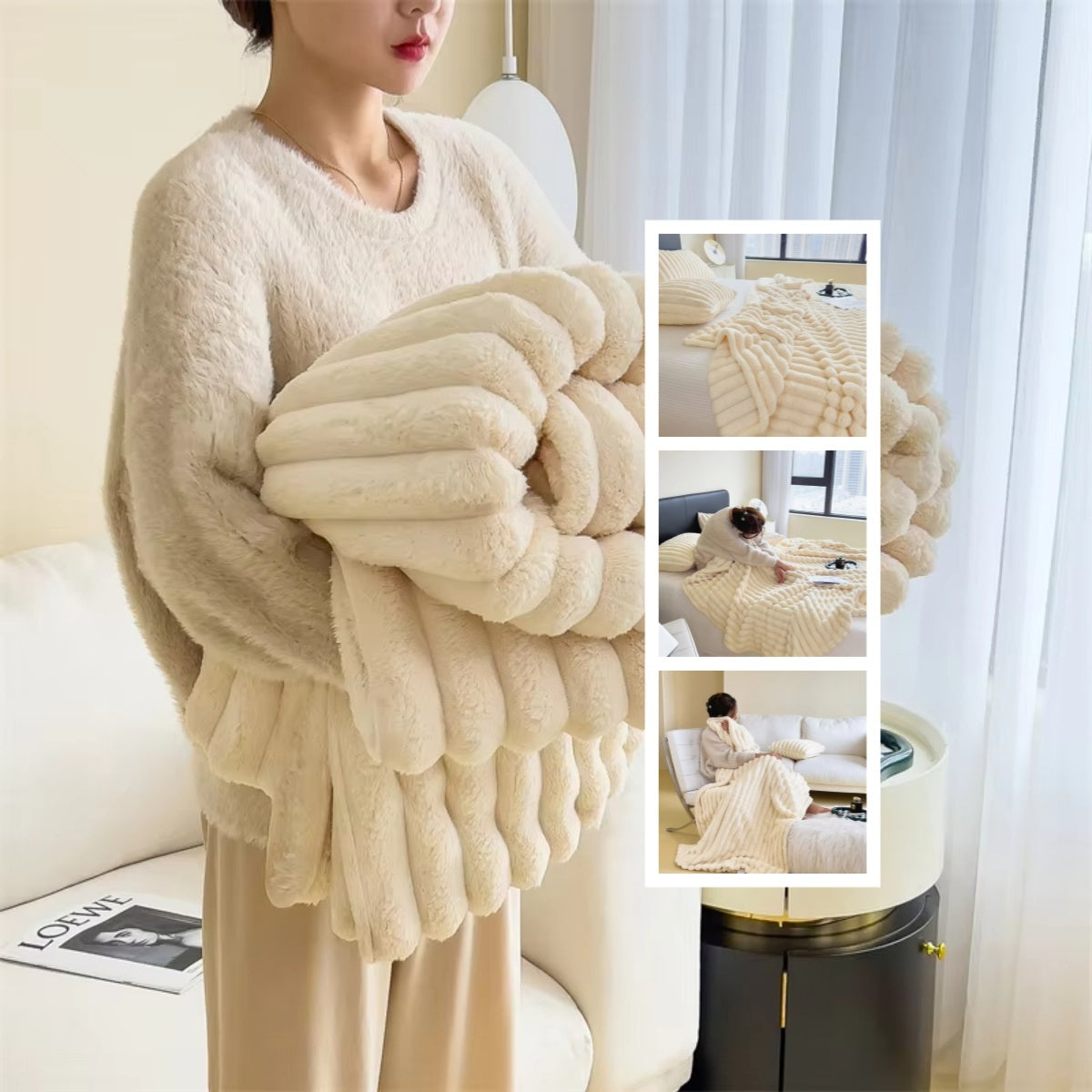 Soft Wind Bubble Velvet Blanket Warm