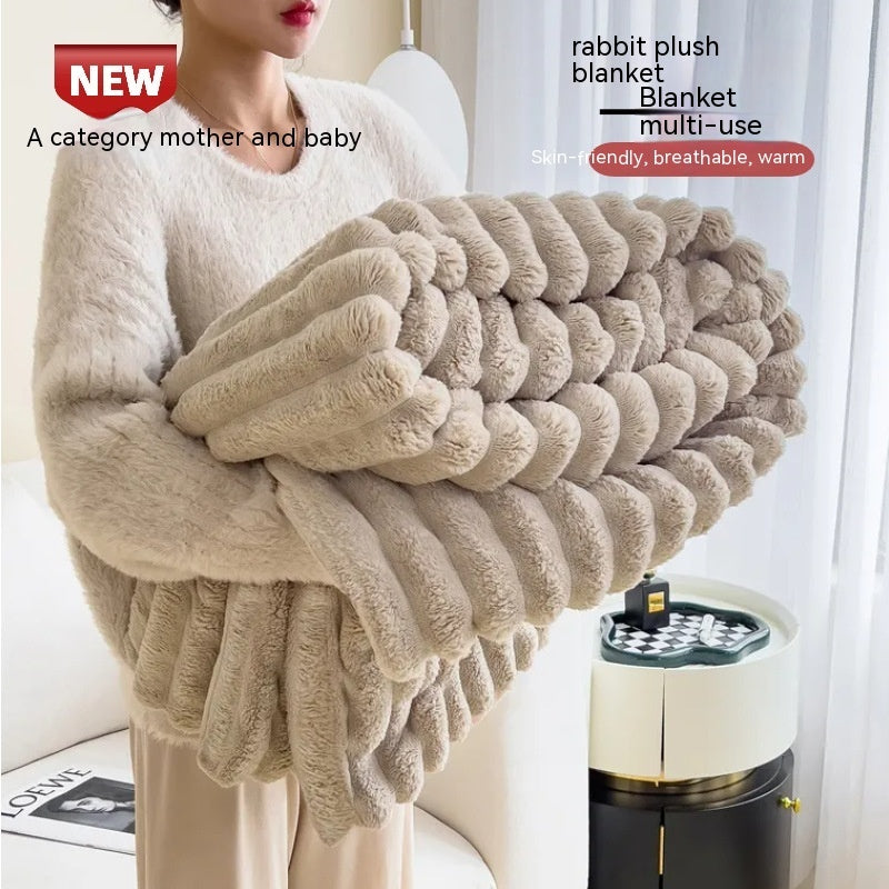 Soft Wind Bubble Velvet Blanket Warm