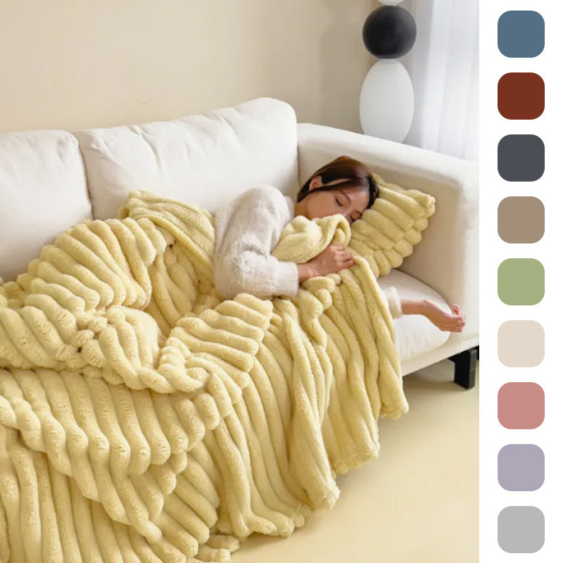 Soft Wind Bubble Velvet Blanket Warm